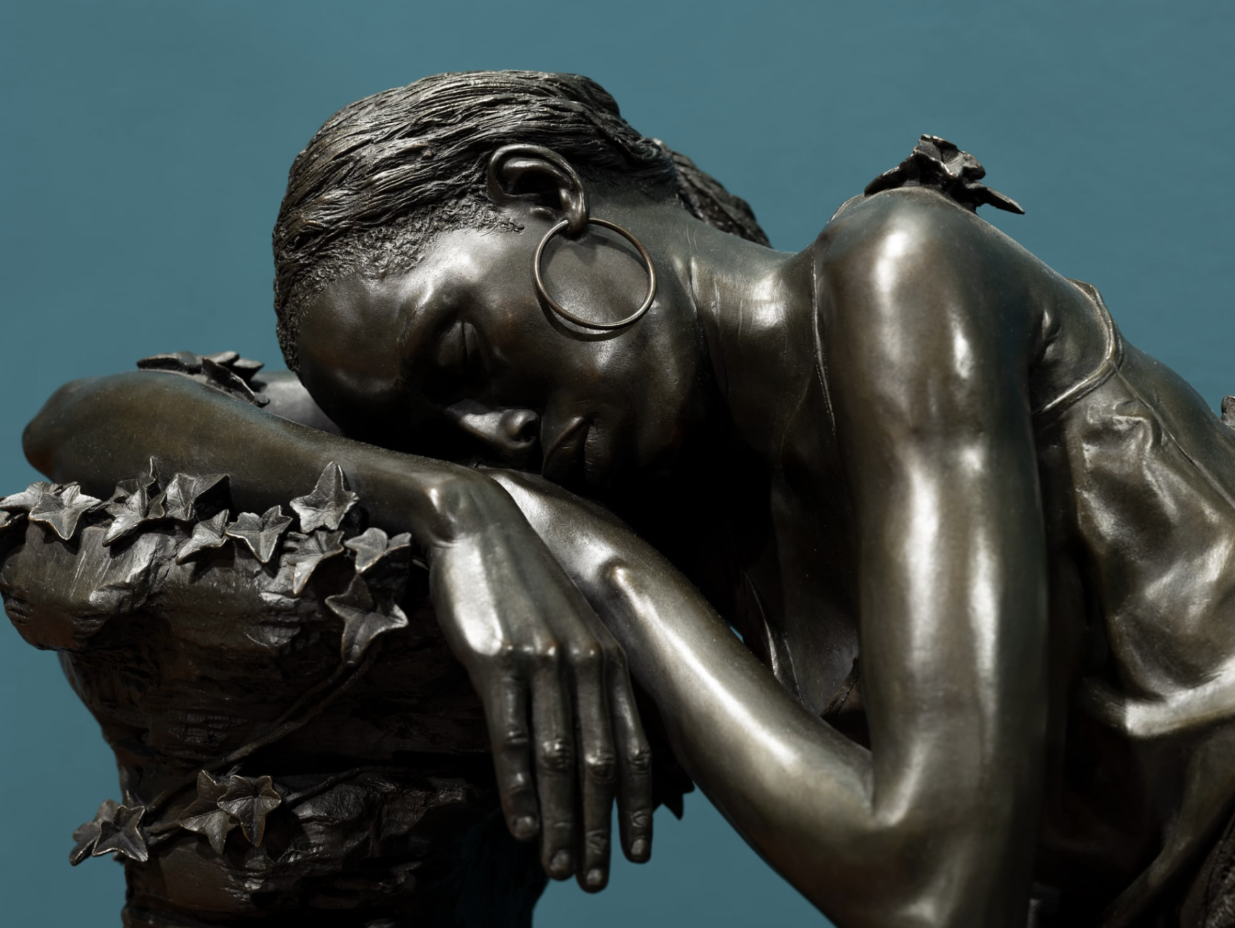 Detail of &amp;ldquo;Morpheus&amp;rdquo; (2022), bronze, 26 3/4 &amp;times; 59 &amp;times; 29 1/2 inches