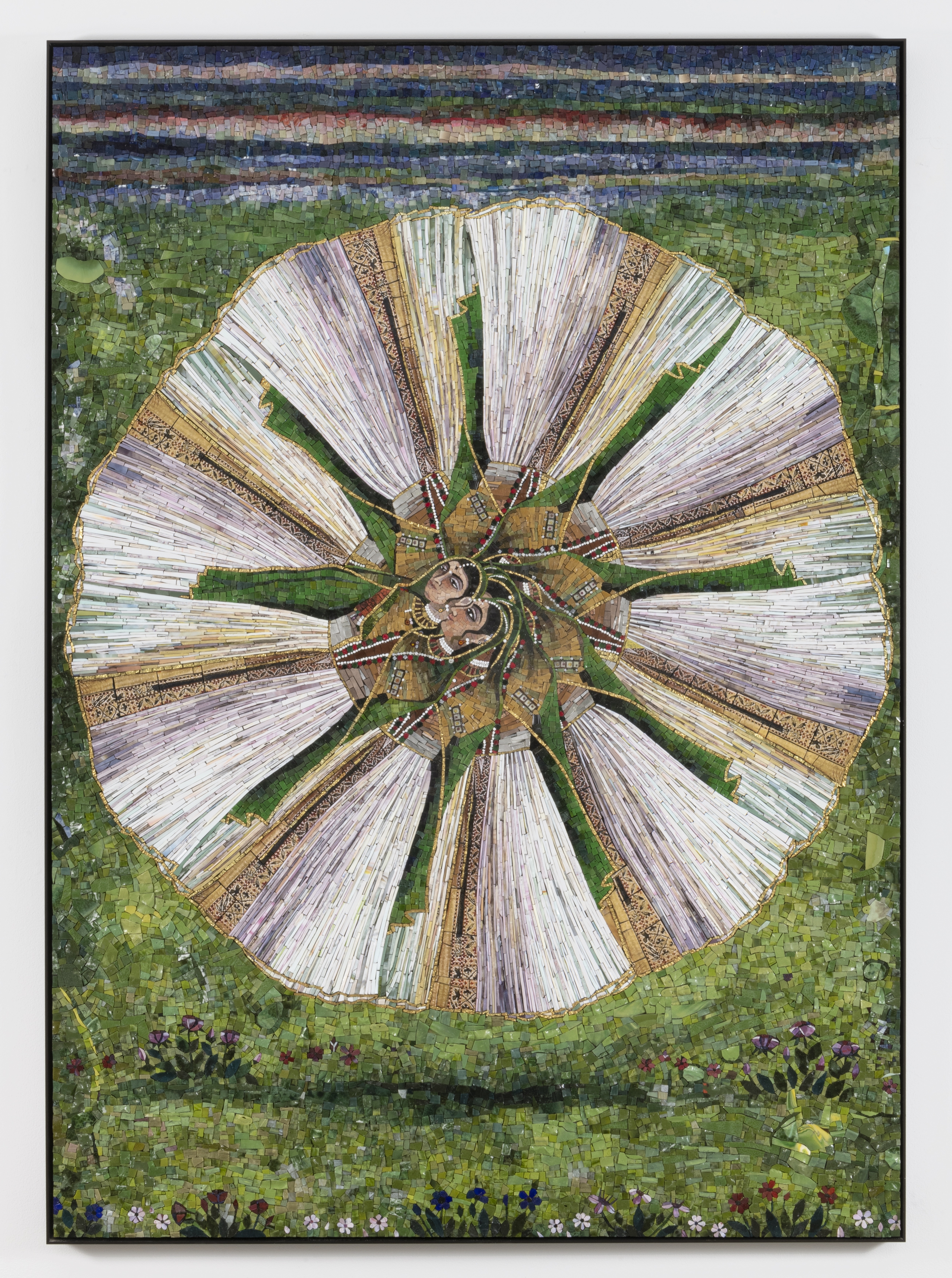 Arose, 2020

glass mosaic with patinated brass frame

mosaic: 83 1/8 x 59 7/8 inches (211.1 x 152.1 cm)

framed: 84 1/16 x 60 7/8 x 2 inches (213.5 x 154.6 x 5.1 cm)

edition of 5 with 2 APs

the work is accompanied by a signed certificate of authenticity