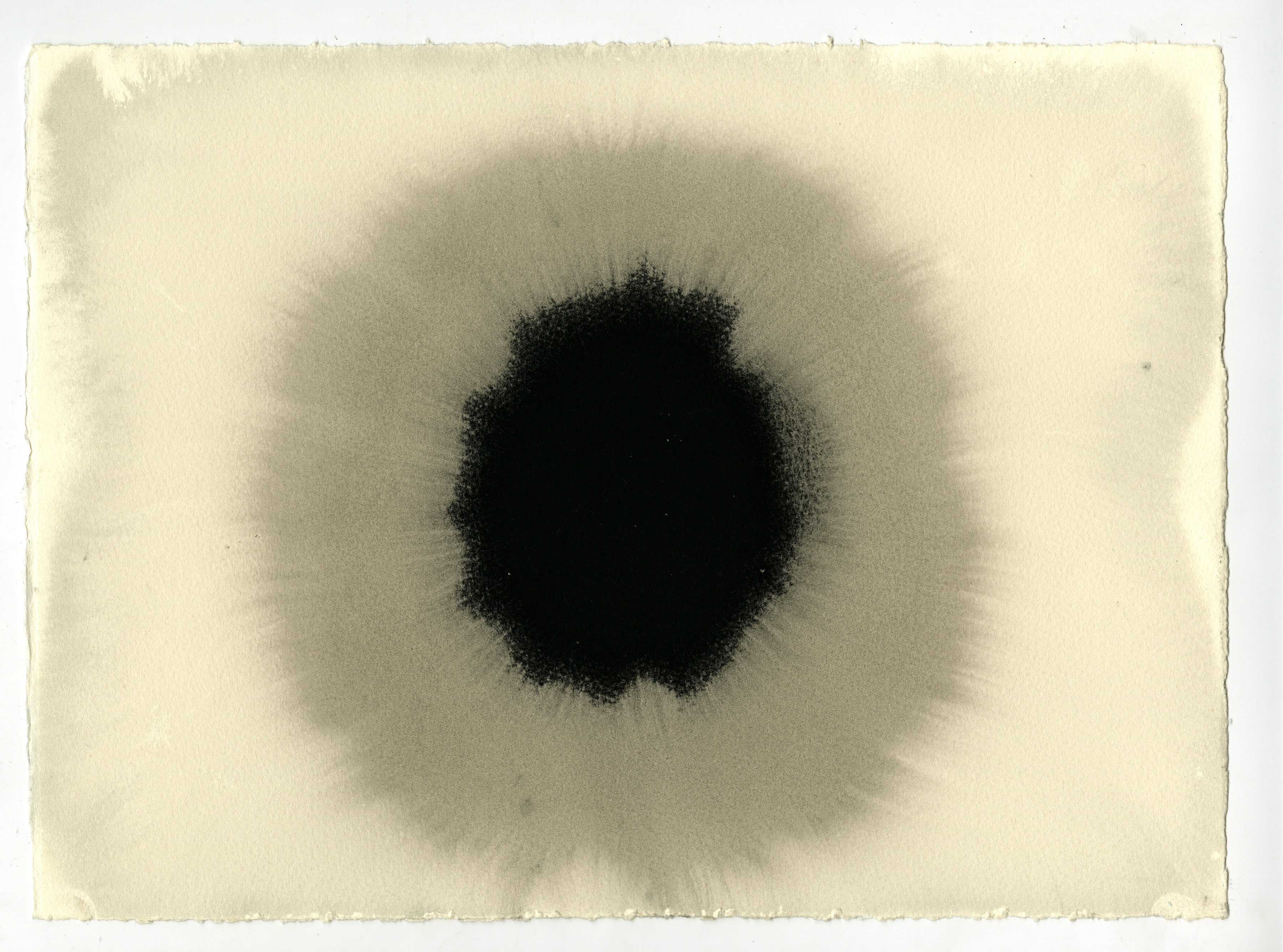 Antony Gormley, CHROMOSPHERE XI, 2019, Carbon and casein on paper, 27.7 x 38cm, &copy; the artist